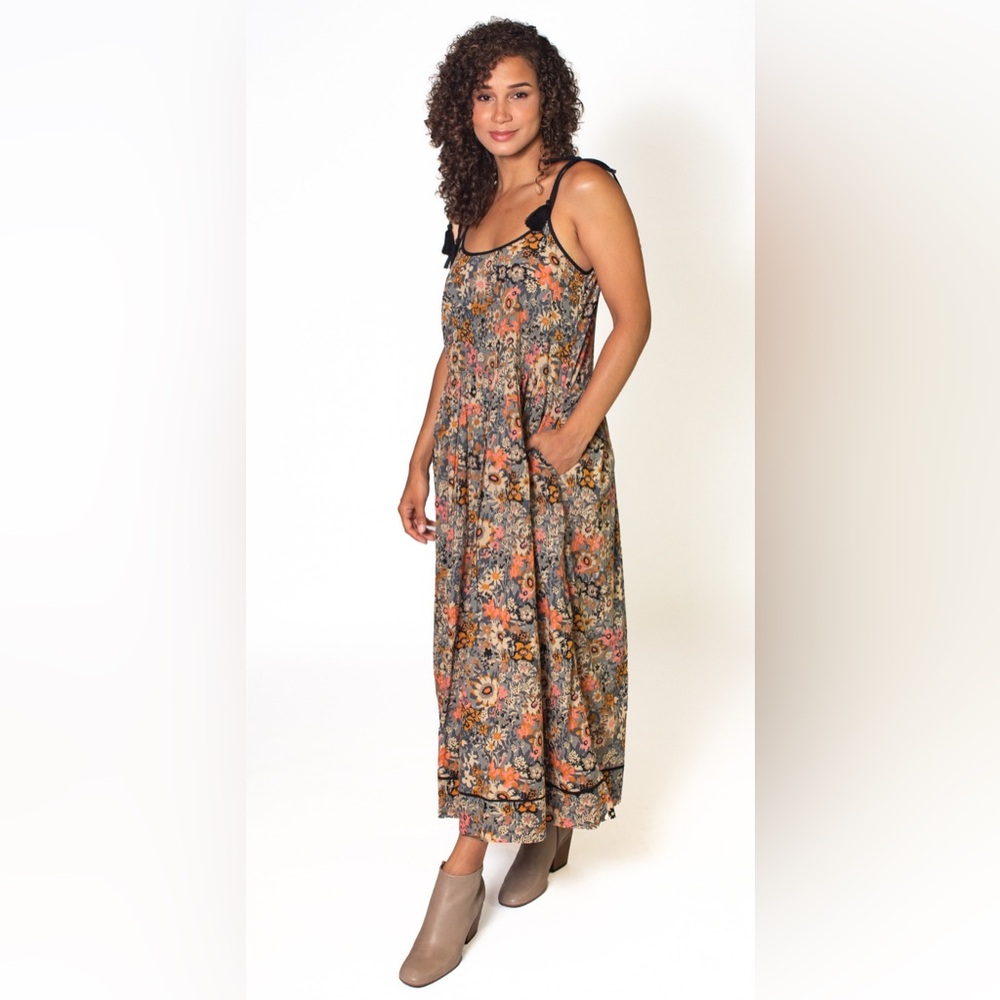 THE GREAT. THE TASSEL TIE MAXI DRESS